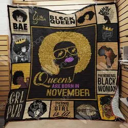 November Black Women Quilt Blanket Dhc03021274Td and Home Decor