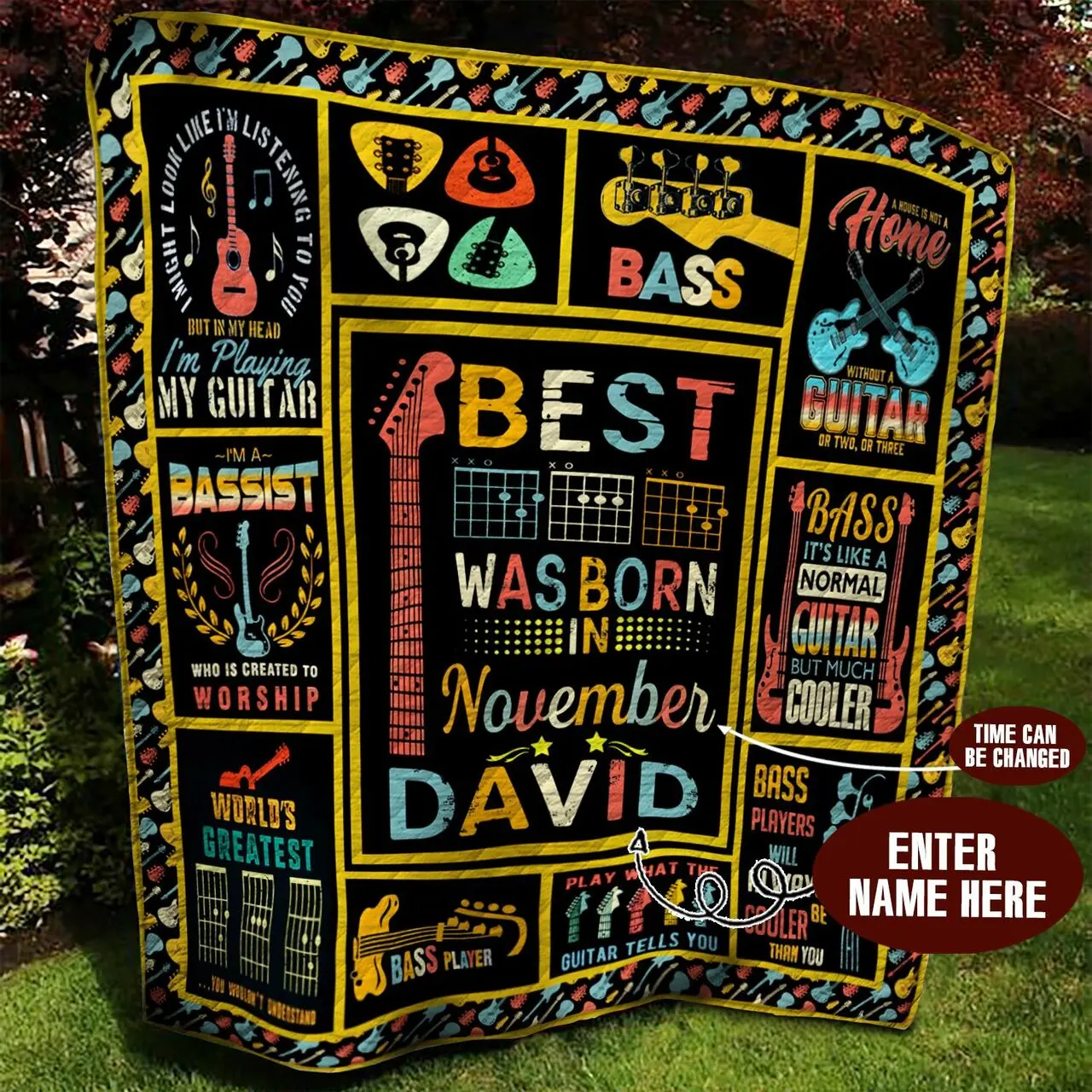 November Guitarist Personalized Quilt Blanket Bbb020629Mh and Home Decor