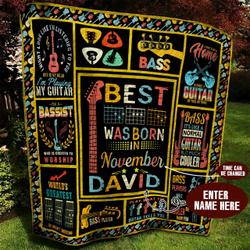 November Guitarist Personalized Quilt Blanket Bbb020629Mh and Home Decor