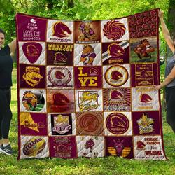 Nrl Brisbane Broncos Quilt Blanket and Home Decor
