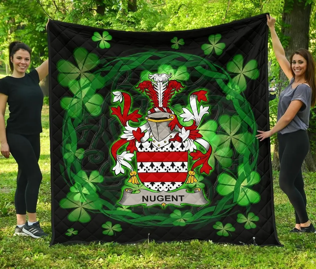 Nugent Ireland Irish Celtic Shamrock Knot Circle JFJ10642 3D Customized Quilt 2707 and Home Decor