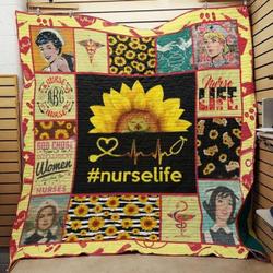 Nurse Life God Chose Some Of The Intelligent Women Quilt Blanket Great Customized Gifts For Birthday Christmas Thanksgiving Perfect Gift For Nurse and Home Decor