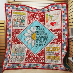 Nurse Practitioner Quilt Blanket Great Customized Blanket Gifts For Birthday Christmas Thanksgiving and Home Decor