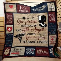 Nurse Quilt Blanket Great Customized Gifts For Birthday Christmas Thanksgiving Perfect Gifts For Nurse and Home Decor