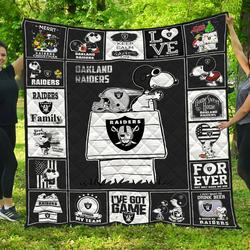 Oakland Raiders Quilt Blanket and Home Decor
