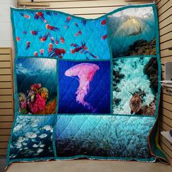 Ocean Quilt Fabric Cover and Home Decor
