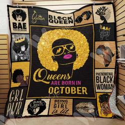 October Black Women Quilt Blanket Dhc06021126Td and Home Decor