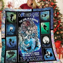 October Girl The Soul O Mermaid JFJ10724 3D Customized Quilt 2707 and Home Decor