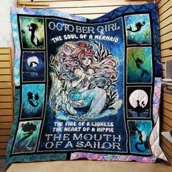 October Girl The Soul Of A Mermaid JFJ10725 3D Customized Quilt 2707 and Home Decor