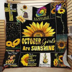October Girls Are Sunshine JFJ10726 3D Customized Quilt 2707 and Home Decor