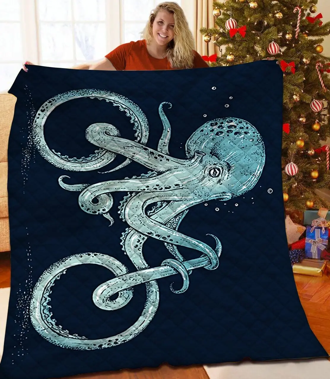 Octopus JFJ10757 3D Customized Quilt 2707 and Home Decor