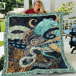 Octopus Metallic JK6 NTTH011298 3D Customized Quilt and Home Decor