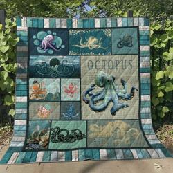 Octopus Pd140618 Quilt Blanket and Home Decor