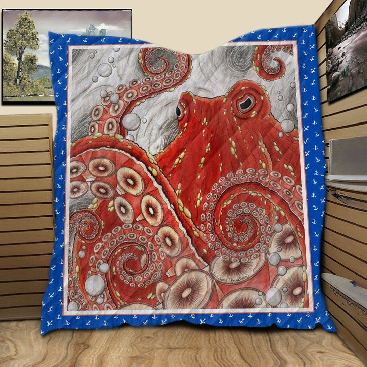 Octopus Red BH9 3D Customized Quilt and Home Decor