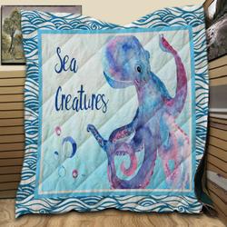 Octopus Seas Creature SH3 3D Customized Quilt and Home Decor