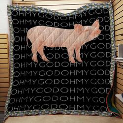 Oh My God Pig Quilt and Home Decor