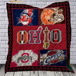 Ohio State Buckeyes Cleveland Indians Browns Cavaliers Quilt Blanket Bs1059 and Home Decor