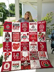 Ohio State Buckeyes Quilt Blanket 02 and Home Decor