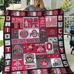 Ohio State Buckeyes Quilt Blanket and Home Decor