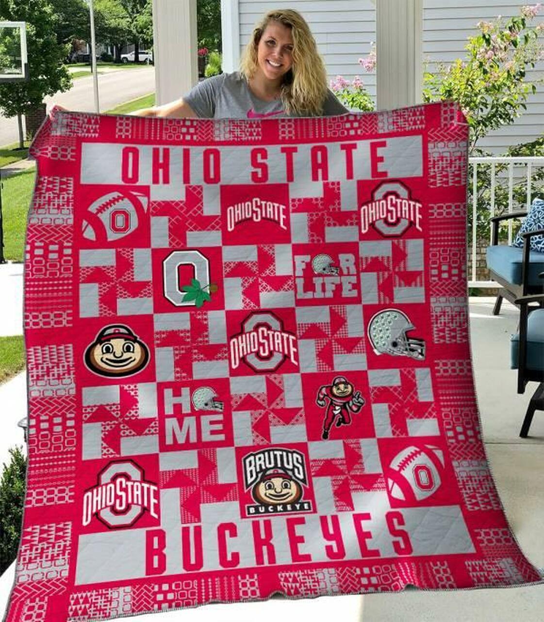 Ohio State Buckeyes Quilt Blanket Limited Quilt Blanket and Home Decor