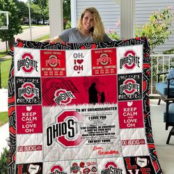 Ohio State Buckeyes - To My Granddaughter - Love Grandmom Quilt and Home Decor