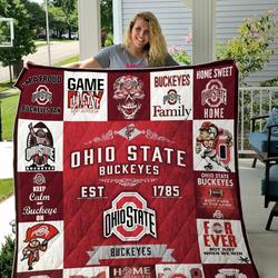 Ohio State Custom Quilt 01 and Home Decor