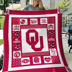 Oklahoma Sooners Blanket Th1507 Quilt and Home Decor