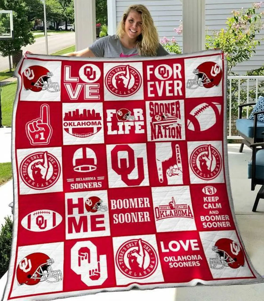 Oklahoma Sooners Quilt Blanket B100616 Quilt and Home Decor