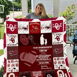 Oklahoma Sooners - To My Granddaughter - Love Grandmom Quilt and Home Decor
