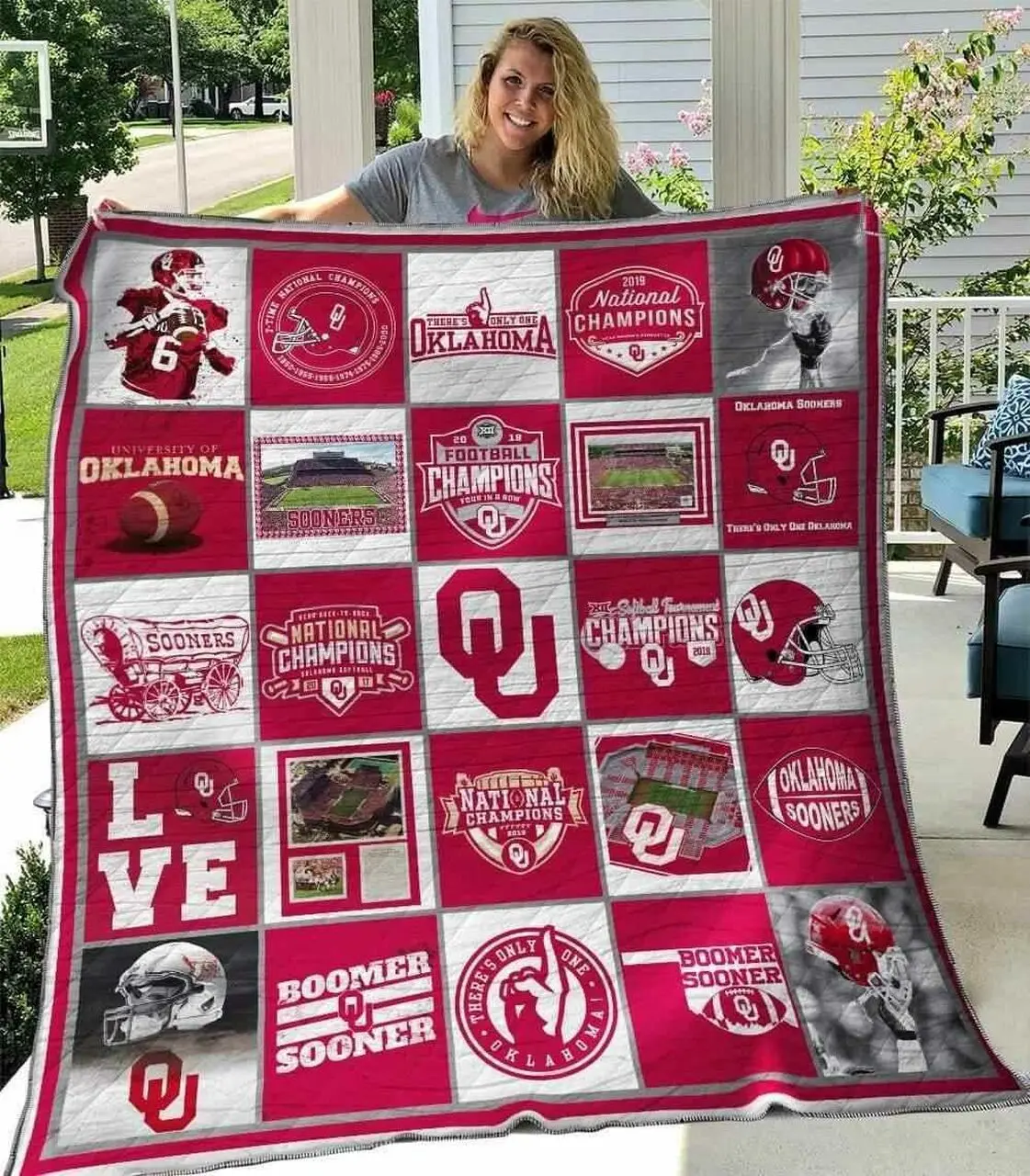 Oklahoma Sooners Ver1 Blanket Th1507 Quilt and Home Decor