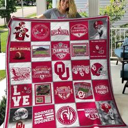 Oklahoma Sooners Ver1 Blanket Th1507 Quilt and Home Decor