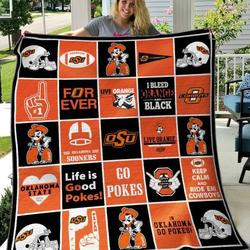 Oklahoma State Cowboys Quilt Blanket B100617  Quilt and Home Decor