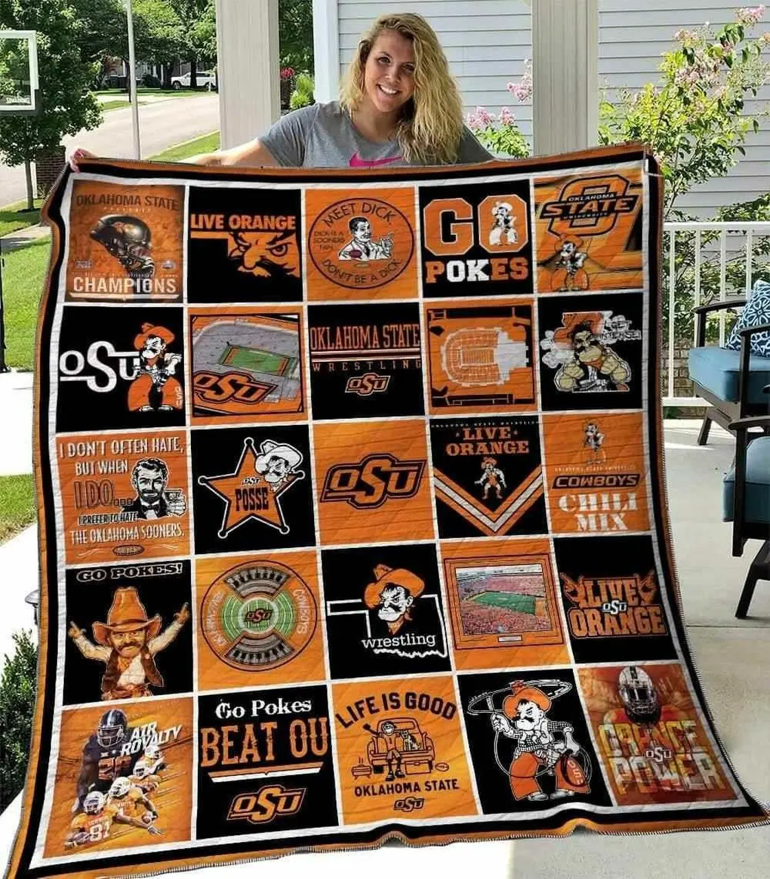 Oklahoma State Cowboys Ver2 Blanket Th1507 Quilt and Home Decor