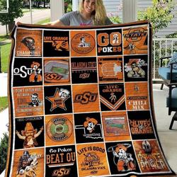 Oklahoma State Cowboys Ver2 Blanket Th1507 Quilt and Home Decor