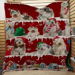 Old English Sheepdog Snow Christmas Quilt Tdhwm and Home Decor