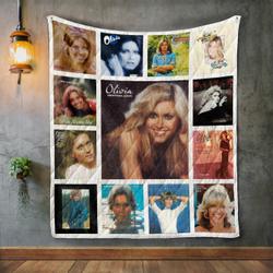 Olivia Newton-John Album Covers Quilt Blanket and Home Decor