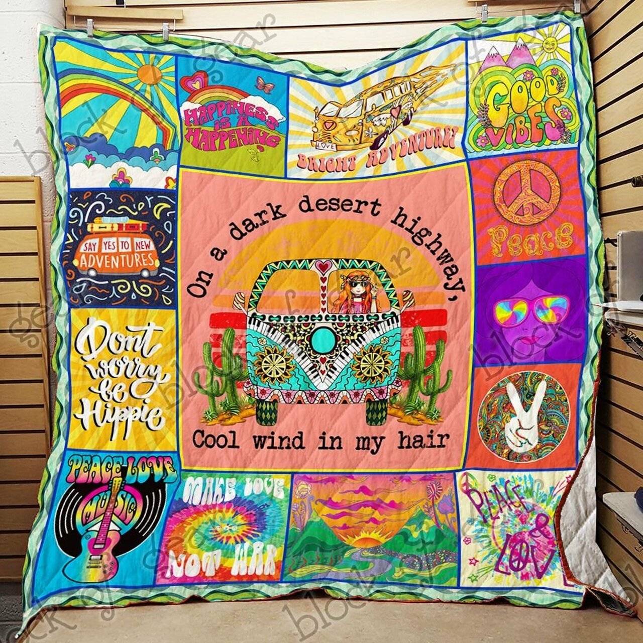 On A Dark Desert Highway Cool Wind In My Hair Quilt Anx and Home Decor
