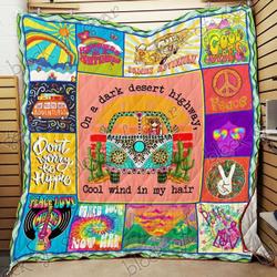 On A Dark Desert Highway Cool Wind In My Hair Quilt Anx and Home Decor