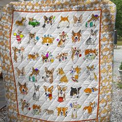 One Day Of Corgi Quilt Blanket Great Customized Blanket Gifts For Birthday Christmas Thanksgiving and Home Decor