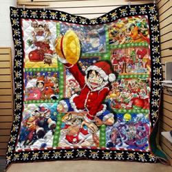 One Piece Luffy Christmas Style Blanket Th1909 Quilt and Home Decor