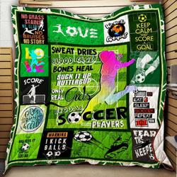 Only Real Girls Become Soccer Players Quilt Blanket Great Customized Blanket Gifts For Birthday Christmas Thanksgiving and Home Decor