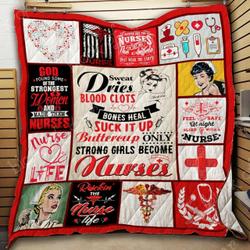 Only Strong Girls Become Nurses Clt180743 Quilt Blanket and Home Decor