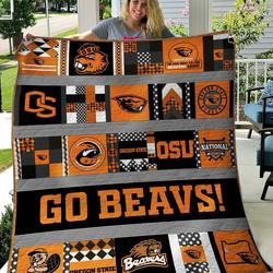Osbv B310722 Oregon State Beavers Quilt Blanket  Quilt and Home Decor