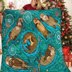 Otter JFJ10841 3D Customized Quilt 2707 and Home Decor