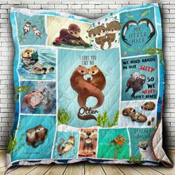 Otter Lover Cl22100403Mdq Quilt Blanket and Home Decor