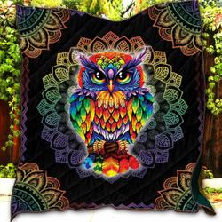 Owl Colorful SH24 NTTH011298 3D Customized Quilt and Home Decor
