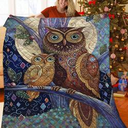 Owl JFJ10881 3D Customized Quilt 2707 and Home Decor