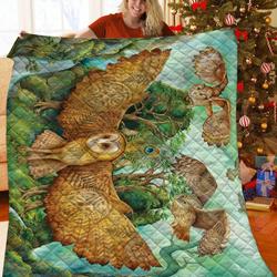 Owl JFJ10890 3D Customized Quilt 2707 and Home Decor