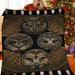 Owl JFJ10892 3D Customized Quilt 2707 and Home Decor