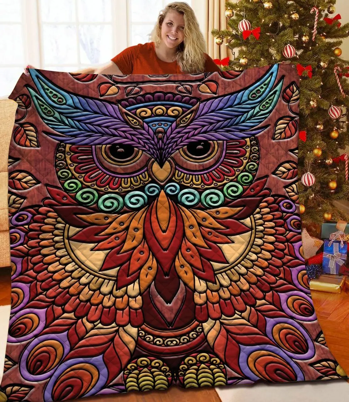 Owl JFJ10908 3D Customized Quilt 2707 and Home Decor